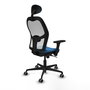 PIQUERAS Y CRESPO Silla de oficina Jorquera con mecanismo Sincro, Azul claro y Blanco