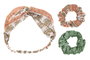 DKD Home Decor Set de 3 Accesorios de Pelo Mostaza y Verde