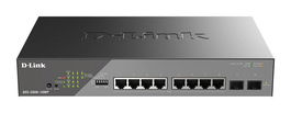 D-Link DSS-200G Switch Gigabit Ethernet 8x 10/100/1000 Mbps PoE, 2x SFP 1000 Mbps, PoE 130W, 6kV Protección Contra Sobretensiones, Color Gris