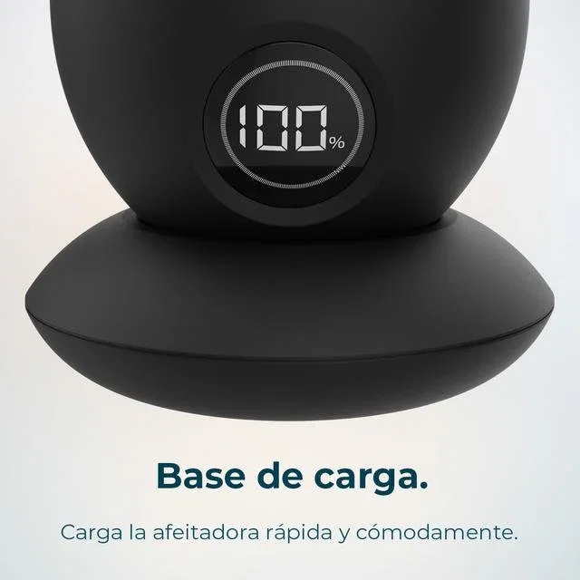 Cecotec Bamba PrecisionCare Skull Afeitadora Eléctrica 7 Cuchillas Inoxidable Negro Recargable 60 Min Pantalla Batería con Base Cargador 04443