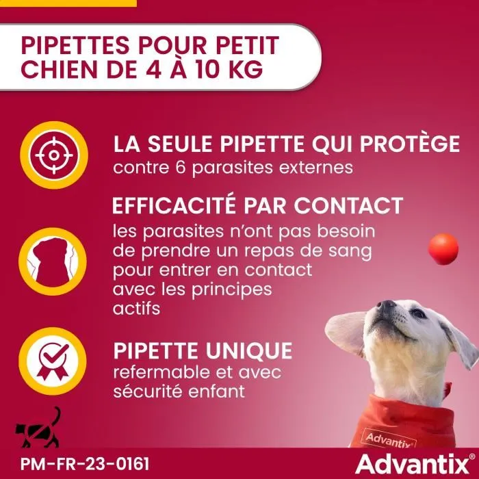Advantix Pipetas Antiparasitarias para Perros Pequeños de 4 a 10 kg - 6 Pipetas Advantix Pipetas Antiparasitarias para Perros Pequeños de 4 a 10 kg - 6 Pipetas
