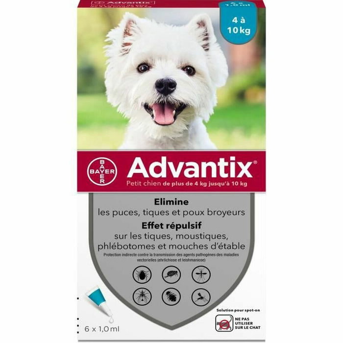 Advantix Pipetas antiparasitarias para perros de 4 a 10 kg (6 unidades)