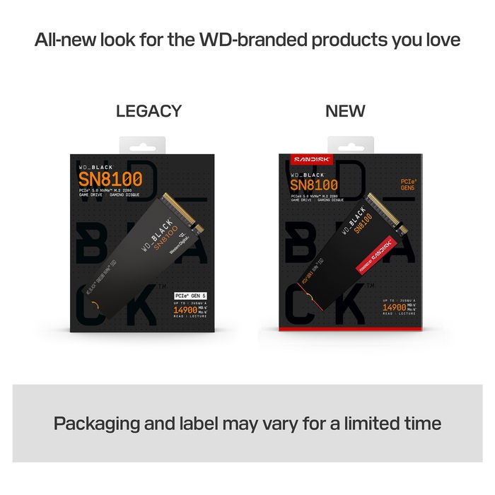 WD Black SN8100 NVMe SSD M.2 2280 8TB PCI Express 5.0 WD Black SN8100 NVMe SSD M.2 2280 8TB PCI Express 5.0