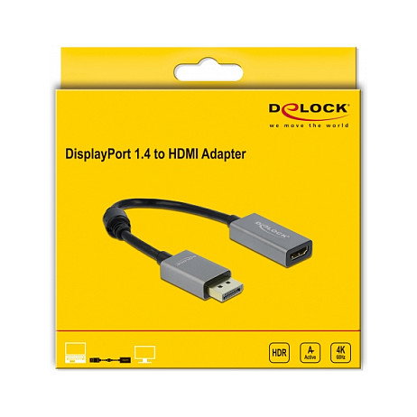 DeLOCK Adaptador Activo DisplayPort 1.4 a HDMI 4K 60Hz HDR 0,2m DeLOCK Adaptador Activo DisplayPort 1.4 a HDMI 4K 60Hz HDR 0,2m