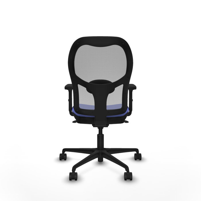 PIQUERAS Y CRESPO Silla de oficina Jorquera con mecanismo sincro, tela azul y malla gris