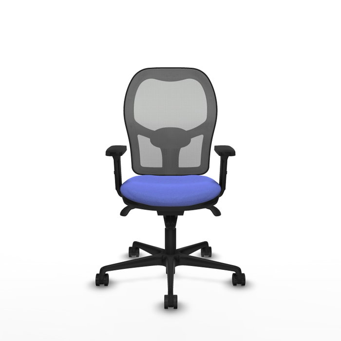 PIQUERAS Y CRESPO Silla de oficina Jorquera con mecanismo sincro, tela azul y malla gris