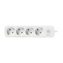 LogiLink Regleta de enchufes con 4 tomas Tipo F (CEE 7/3), interruptor, indicador LED, cable de 1.5 m, color blanco, 3680 W, 16 A, para interior, IP20, modelo LPS245