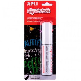 Apli Marcador De Tiza Líquida Punta Paralela 10x15 mm Blanco Blíster 1 Ud