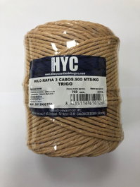 Cuerda de hilo de rafia 3 cabos 900 mts trigo 750 gramos RA09