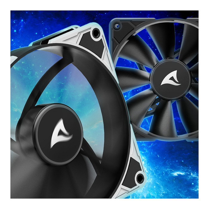 Sharkoon SilentStorm BW120 PWM Ventilador 12 cm 450-1400 RPM 89.06 m³/h Negro Azul