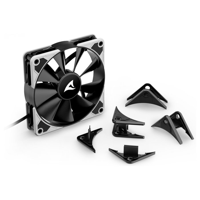 Sharkoon SilentStorm BW120 PWM Ventilador 12 cm 450-1400 RPM 89.06 m³/h Negro Azul