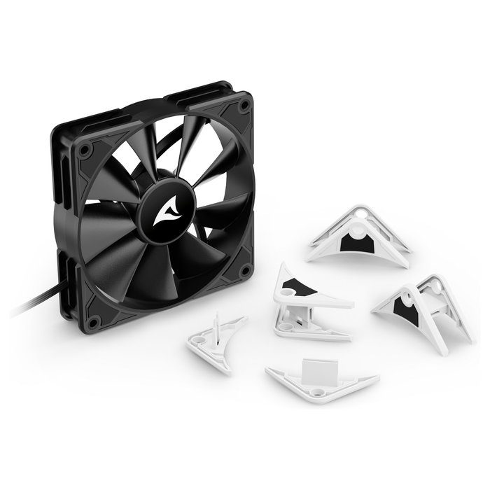 Sharkoon SilentStorm BW120 PWM Ventilador 12 cm 450-1400 RPM 89.06 m³/h Negro Azul