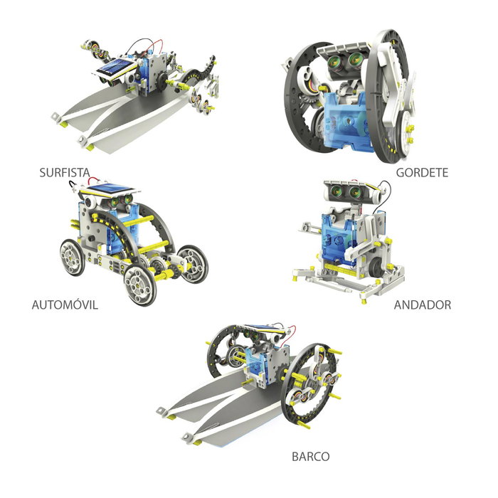 Deqube Kit 14 En 1 Construcciones Energía Solar Robot para Niños +8 Años