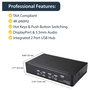 StarTech.com KVM Switch de 4 Puertos DisplayPort 1.2 para 4 Computadoras, 4K a 60Hz, USB 2.0 con Audio, TAA, 3840 x 2160 Píxeles, Montaje Rack 1U