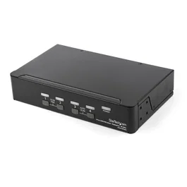StarTech.com Switch KVM DisplayPort 4 Puertos 4K 60Hz Hub USB 2.0 Audio Compatible Dell HP Apple Negro