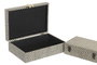 DKD Home Decor Set de 2 Cajas de Madera Blanco 30x21x9,5 cm