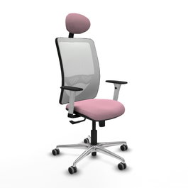 PIQUERAS Y CRESPO Silla de oficina Zulema Rosa y Blanco