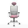 PIQUERAS Y CRESPO Silla de oficina Zulema Rosa y Blanco