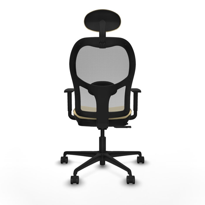 PIQUERAS Y CRESPO Silla de oficina Jorquera con mecanismo Sincro/Traslack, Crema y Gris