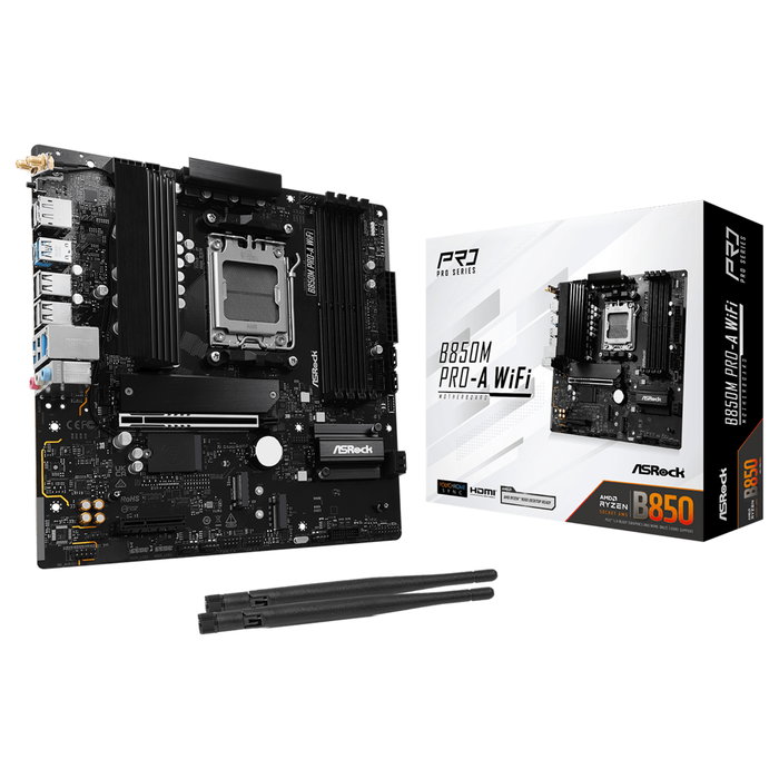 ASRock B850M Pro A WiFi Placa Base AM5 DDR5 WiFi 6E Bluetooth 5.2 Micro ATX