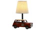 DKD Home Decor Lámpara de Sobremesa Metal Lino Coche Rojo