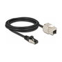 DeLOCK Cable RJ45 macho a Módulo Keystone RJ45 hembra Cat.6A 2 m negro