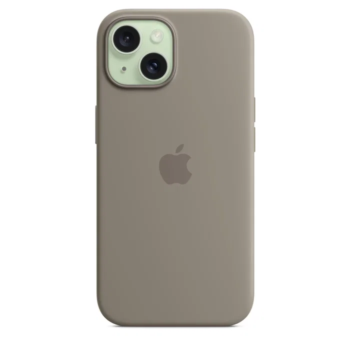 Apple MXPG3ZM/A Funda Silicona con MagSafe para iPhone 15 (6.1") - Color Gris Pardo (Clay)