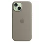 Apple MXPG3ZM/A Funda Silicona con MagSafe para iPhone 15 (6.1") - Color Gris Pardo (Clay)