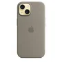 Apple MXPG3ZM/A Funda Silicona con MagSafe para iPhone 15 (6.1") - Color Gris Pardo (Clay)