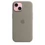 Apple MXPG3ZM/A Funda Silicona con MagSafe para iPhone 15 (6.1") - Color Gris Pardo (Clay)
