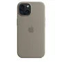 Apple MXPG3ZM/A Funda Silicona con MagSafe para iPhone 15 (6.1") - Color Gris Pardo (Clay)