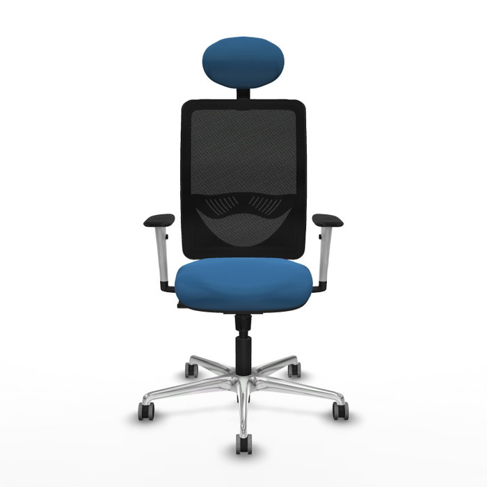 PIQUERAS Y CRESPO Silla de oficina Zulema con mecanismo Sincro, Azul claro y Negro