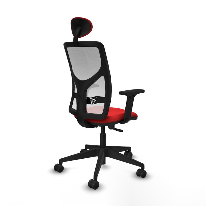 PIQUERAS Y CRESPO Silla de oficina Motilla con mecanismo Sincro, Rojo y Blanco