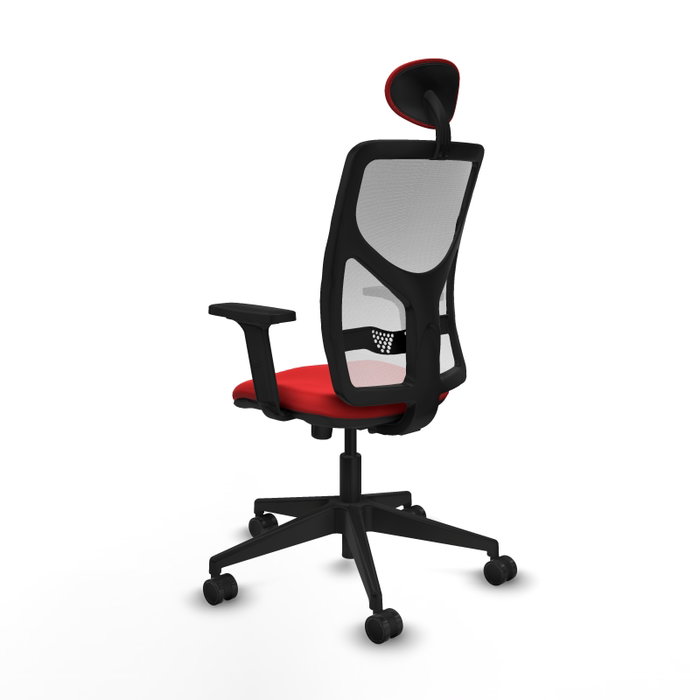 PIQUERAS Y CRESPO Silla de oficina Motilla con mecanismo Sincro, Rojo y Blanco