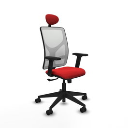 PIQUERAS Y CRESPO Silla de oficina Motilla con mecanismo Sincro, Rojo y Blanco