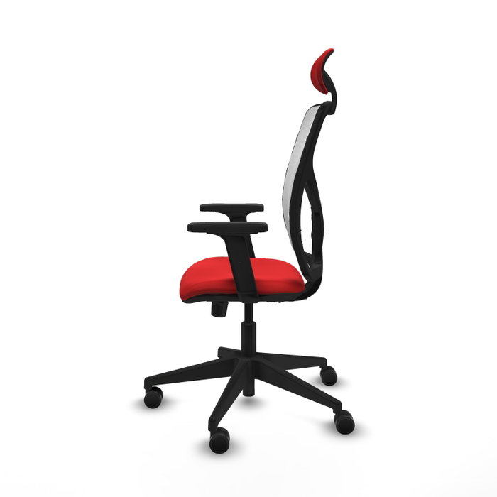 PIQUERAS Y CRESPO Silla de oficina Motilla con mecanismo Sincro, Rojo y Blanco
