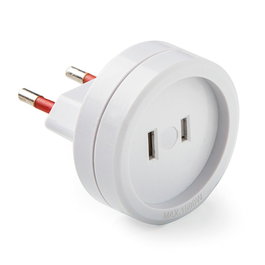 Famatel Adaptador de Viaje Europeo - Americano Clavija Tipo C a Base Tipo A 6A 250V 1500W Blanco Blister
