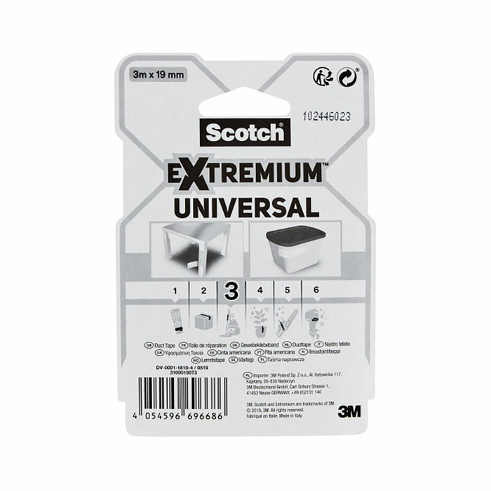 Scotch Cinta americana Extremium 3 universal, blanca 19 mm x 3 m Scotch Cinta americana Extremium 3 universal, blanca 19 mm x 3 m