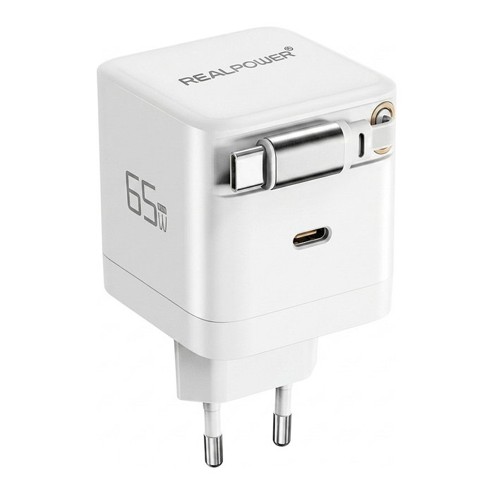 REALPOWER GaN Charger 65W blanco, 65 Watt, 2x Type-C REALPOWER GaN Charger 65W blanco, 65 Watt, 2x Type-C