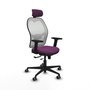 PIQUERAS Y CRESPO Silla de oficina Jorquera Morado/Blanco con mecanismo Sincro/Traslack