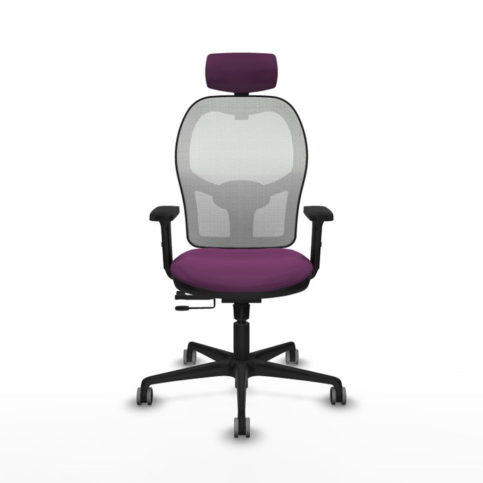 PIQUERAS Y CRESPO Silla de oficina Jorquera Morado/Blanco con mecanismo Sincro/Traslack