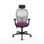 PIQUERAS Y CRESPO Silla de oficina Jorquera Morado/Blanco con mecanismo Sincro/Traslack