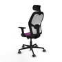 PIQUERAS Y CRESPO Silla de oficina Jorquera Morado/Blanco con mecanismo Sincro/Traslack