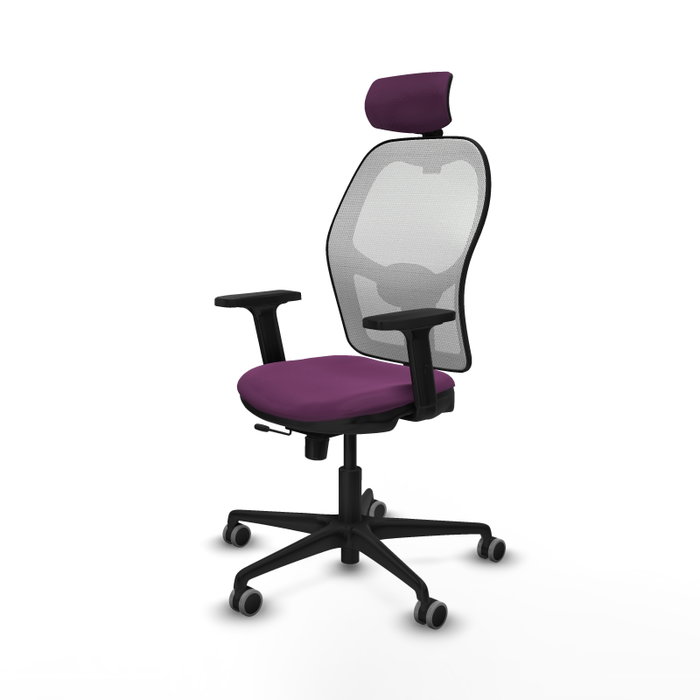 PIQUERAS Y CRESPO Silla de oficina Jorquera Morado/Blanco con mecanismo Sincro/Traslack