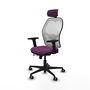 PIQUERAS Y CRESPO Silla de oficina Jorquera Morado/Blanco con mecanismo Sincro/Traslack