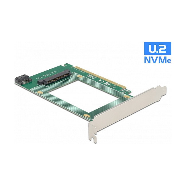 DeLOCK Tarjeta PCI Express x16 a 1 x U.2 NVMe SFF-8639 Interna, PCIe 4.0, Soporte TRIM, Verde, para PC, Compatible con Windows 10/11 y Server 2019