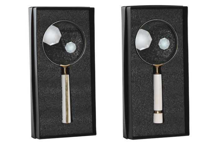 DKD Home Decor Lupa de Mano de Aluminio Aumento x3 Surtido