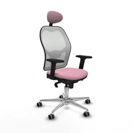 PIQUERAS Y CRESPO Silla de oficina Jorquera Rosa y Blanco