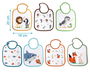 KioKids Set de 7 Baberos Impermeables de Algodón con Motivos de Animales Multicolor para Bebés +0 Meses
