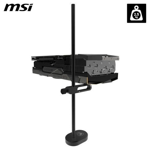 MSI Tarjetero para Tarjeta Gráfica VGA, E23-V511020-D79, Altura Ajustable 30-300 mm, Aluminio, Negro, Compatible con Chasis ATX/M-ATX